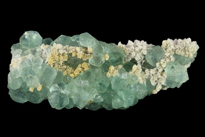 Stepped Green Fluorite Crystals on Quartz - China #132748